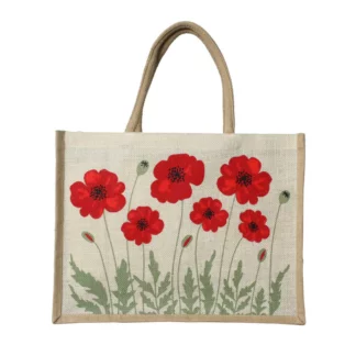 Cream Poppy Jute Bag