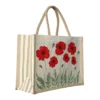 Cream Poppy Jute Bag Side