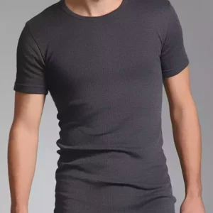 Mens Thermal Short Sleeved Vest Charcoal