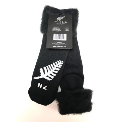 Kiwiana Bedsocks Fern Black