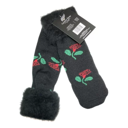 Kiwiana Bedsocks Pohutukawa Black