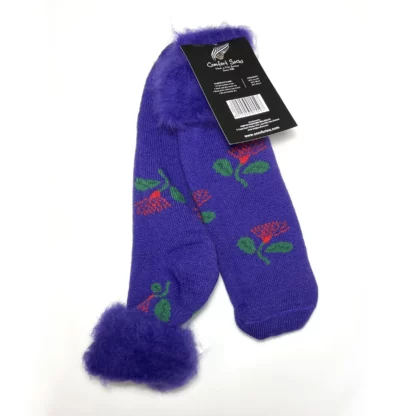 Kiwiana Bedsocks Pohutukawa Purple