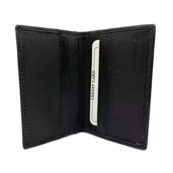 p691 Leather Card Holder Black Inside