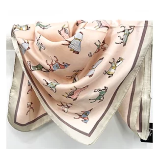 34038 5 Horses Scarf Pink