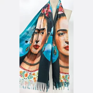 70FRD2 5 Frida Kahlo Scarf Blue