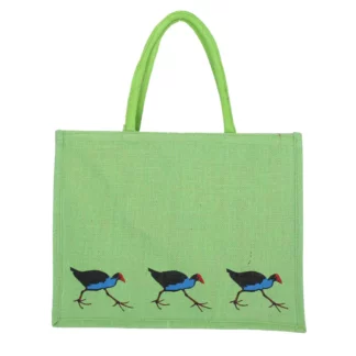 SimplyJute Pukeko Green Bag