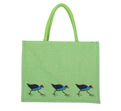 SimplyJute Pukeko Green Bag