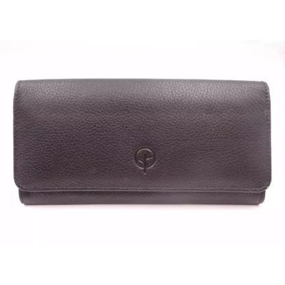 Womens Large Slim Wallet Black 1