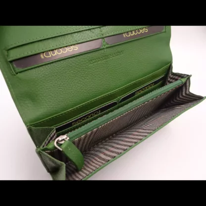 Womens Large Slim Wallet GreenMulti 2