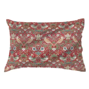 Artico Satin Pillow Case Strawberry Thief Red