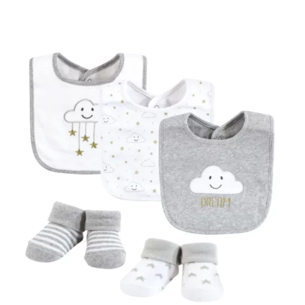 Bib and Sock 5 Pce Set Grey