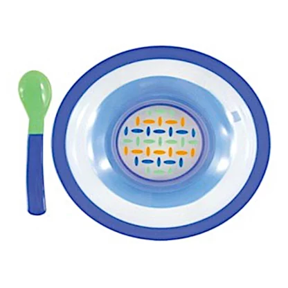 Bowl and Spoon Set Blue