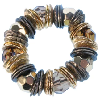 Chunky Glass Metal Bracelet