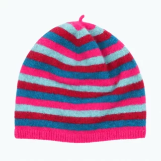 NX707 Kids Striped Beanie Peony