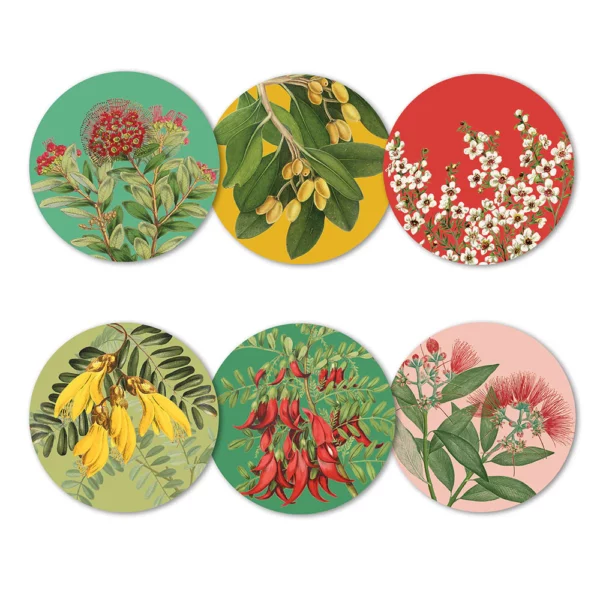 Native Botanicals of NZ set of 6 Coasters 2