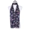 SCX873N Blue Paisley Pattern Lightweight Scarf 1