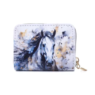 bp1220 White Horse with Black Mane Card Holder