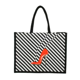 Red Shoe Jute Bag 1