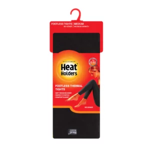 heat holders ladies black footless tights 1