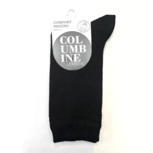 columbine merino comfort sock black front