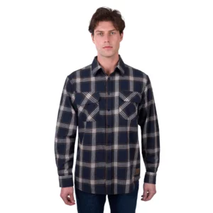 dux bak lyon thermal shirt navy tan 1