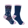 pure western crew socks navy pink 1
