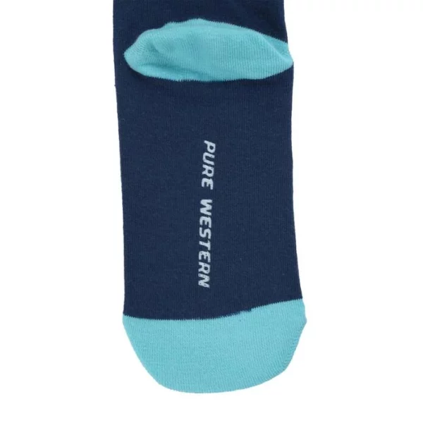 pure western crew socks navy turquoise 2