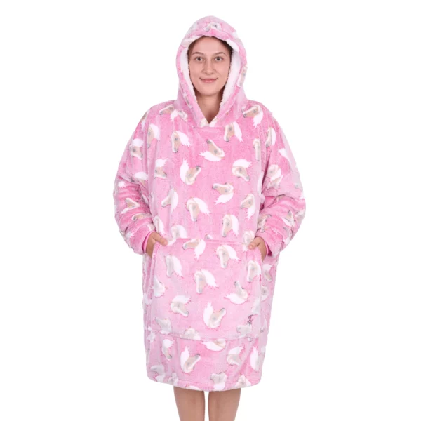 horse snuggle hoodie pink