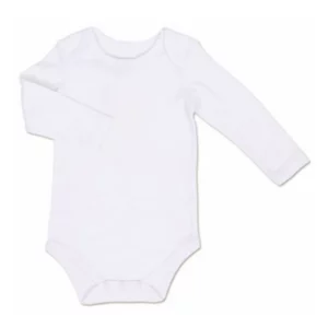 interlock long sleeved bodysuit white