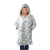 kid's horse snuggle hoodie greyblue 1