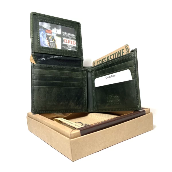 greenstone 2 fold id flap wallet 2