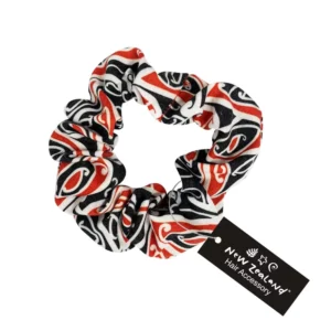 hair scrunchie maori design red