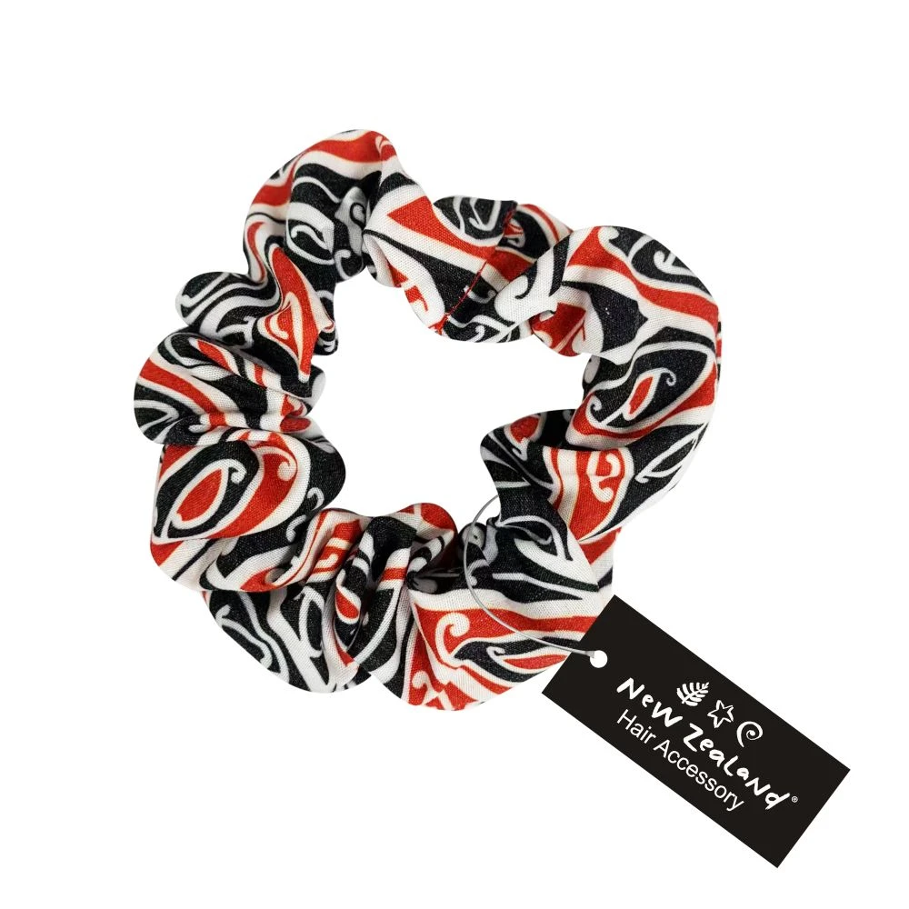 hair scrunchie maori design red