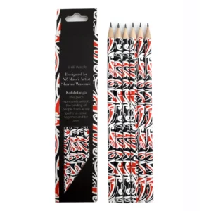 pencils hb maori design 6pc 17.8cm