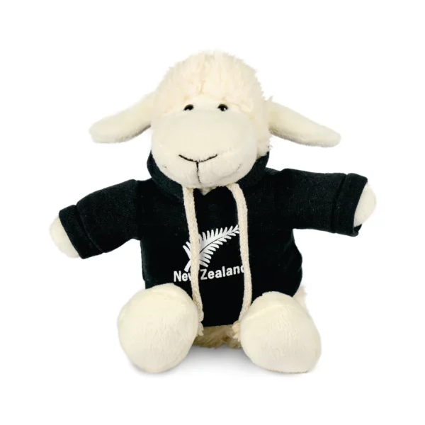stbhm sheep soft toy black hoodie fern nz