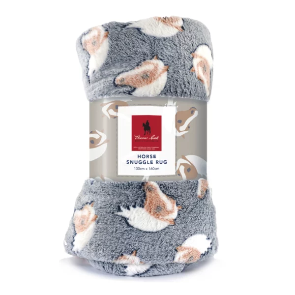 thomas cook horse snuggle rug grey blue tan 2