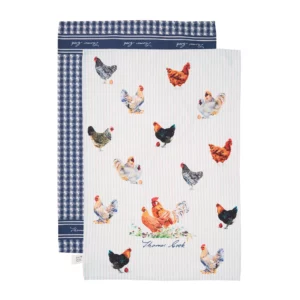 thomas cook tea towel 2 pack navy white 1