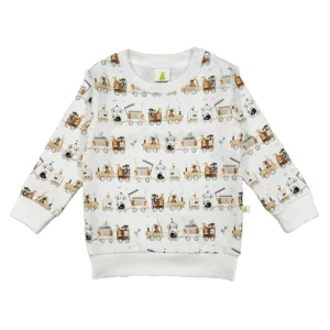 cotton fleece jumper animal train