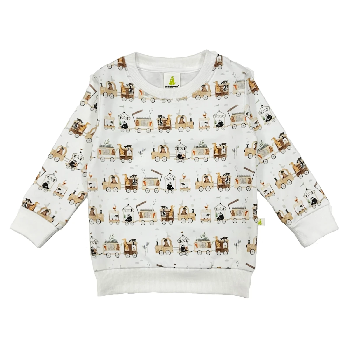 cotton fleece jumper animal train