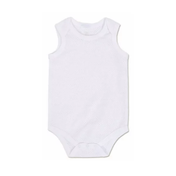 eyelet sleeveless bodysuit white