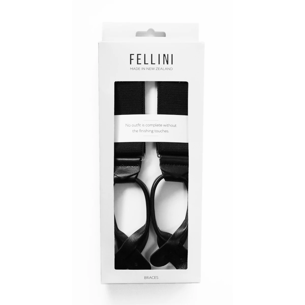 fellini plain black y back button braces 1