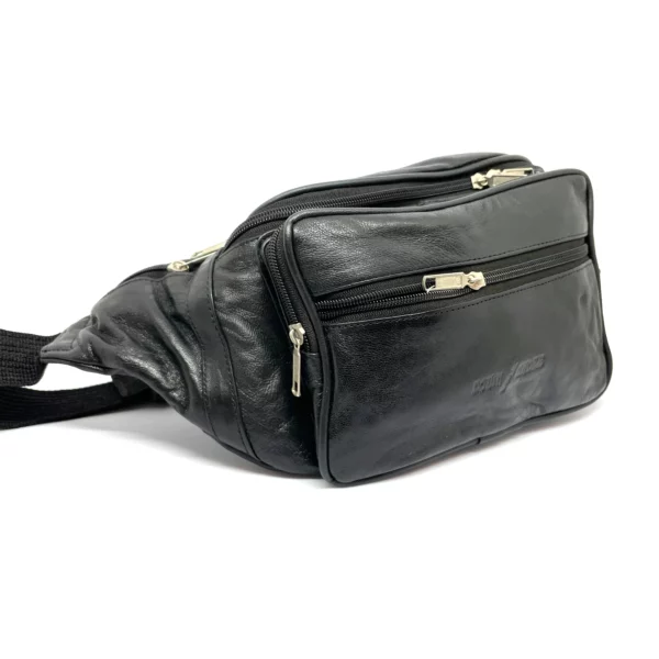 l33 leather belt bag black 1