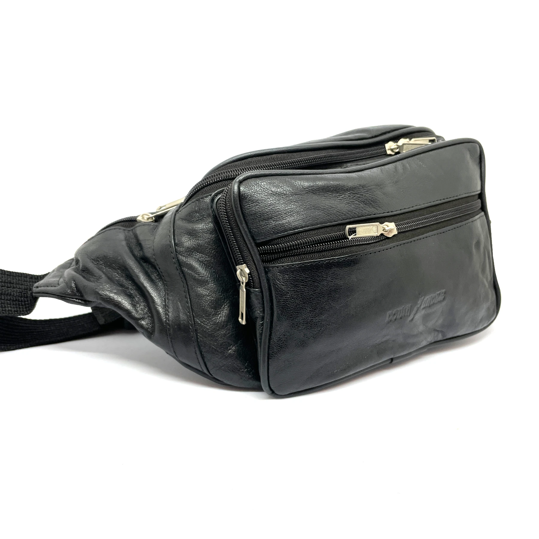 l33 leather belt bag black 1