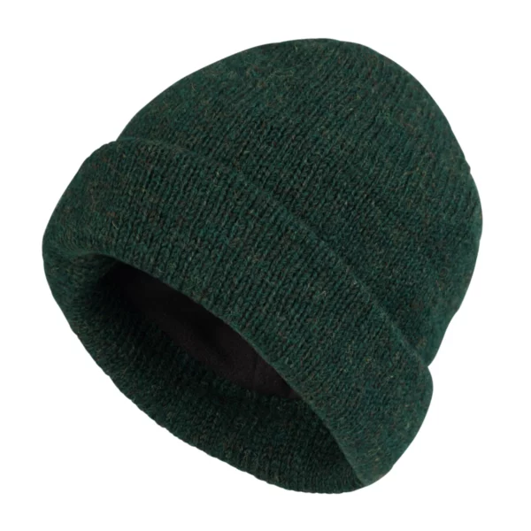 mx1557 lined beanie nz wool fleece racing green 1