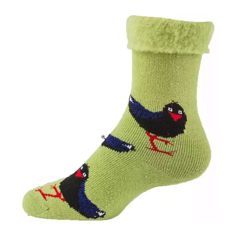 pukeko bed socks emerald