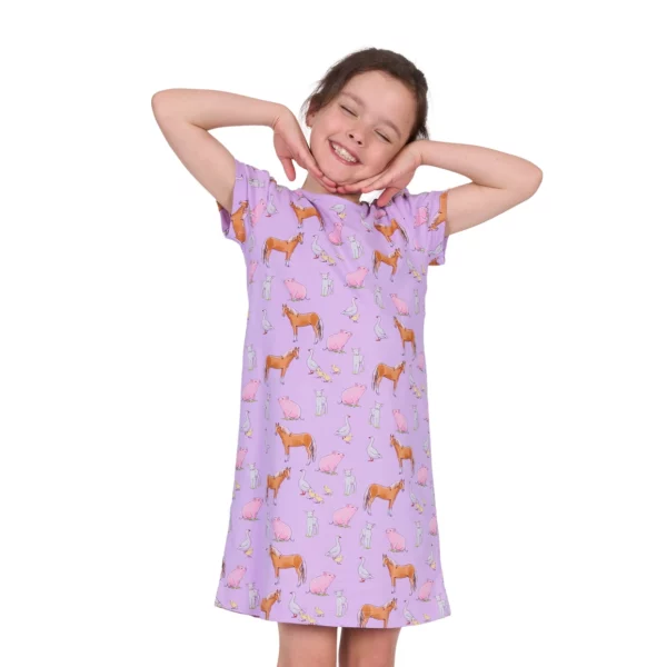 thomas cook girls farm friends nightie lilac 1