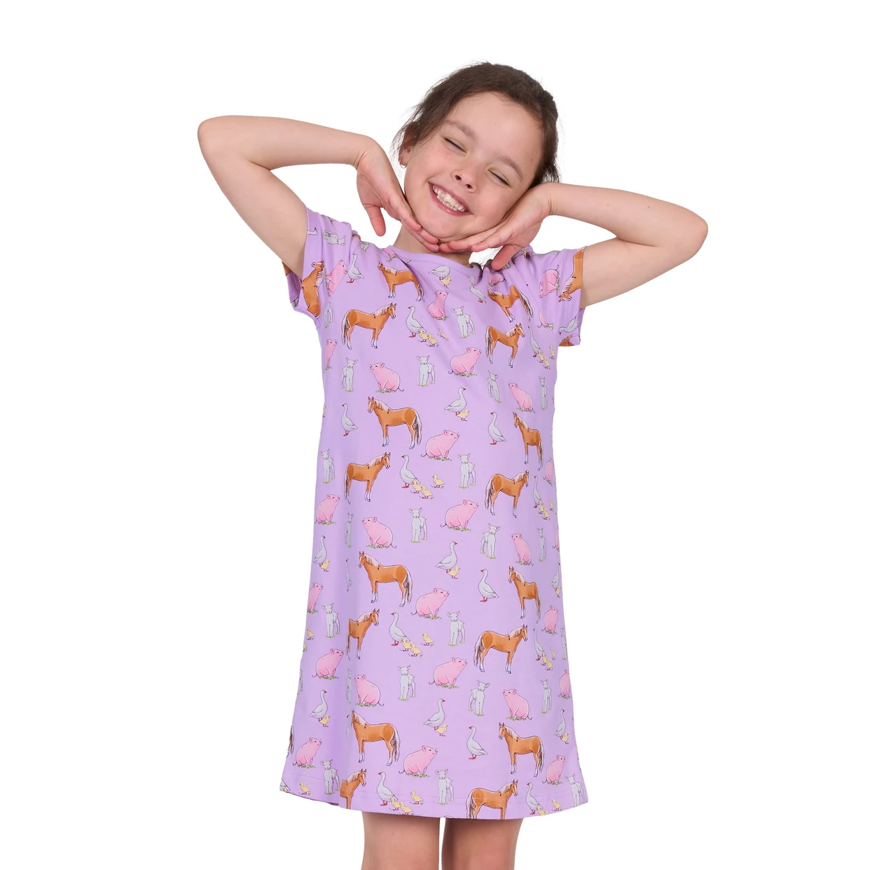 thomas cook girls farm friends nightie lilac 1
