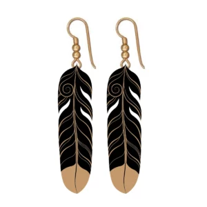 919jw tribal earth earring feather 1
