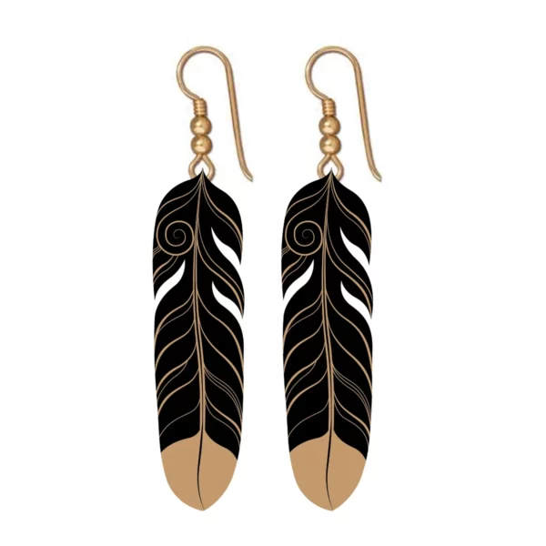 919jw tribal earth earring feather 1