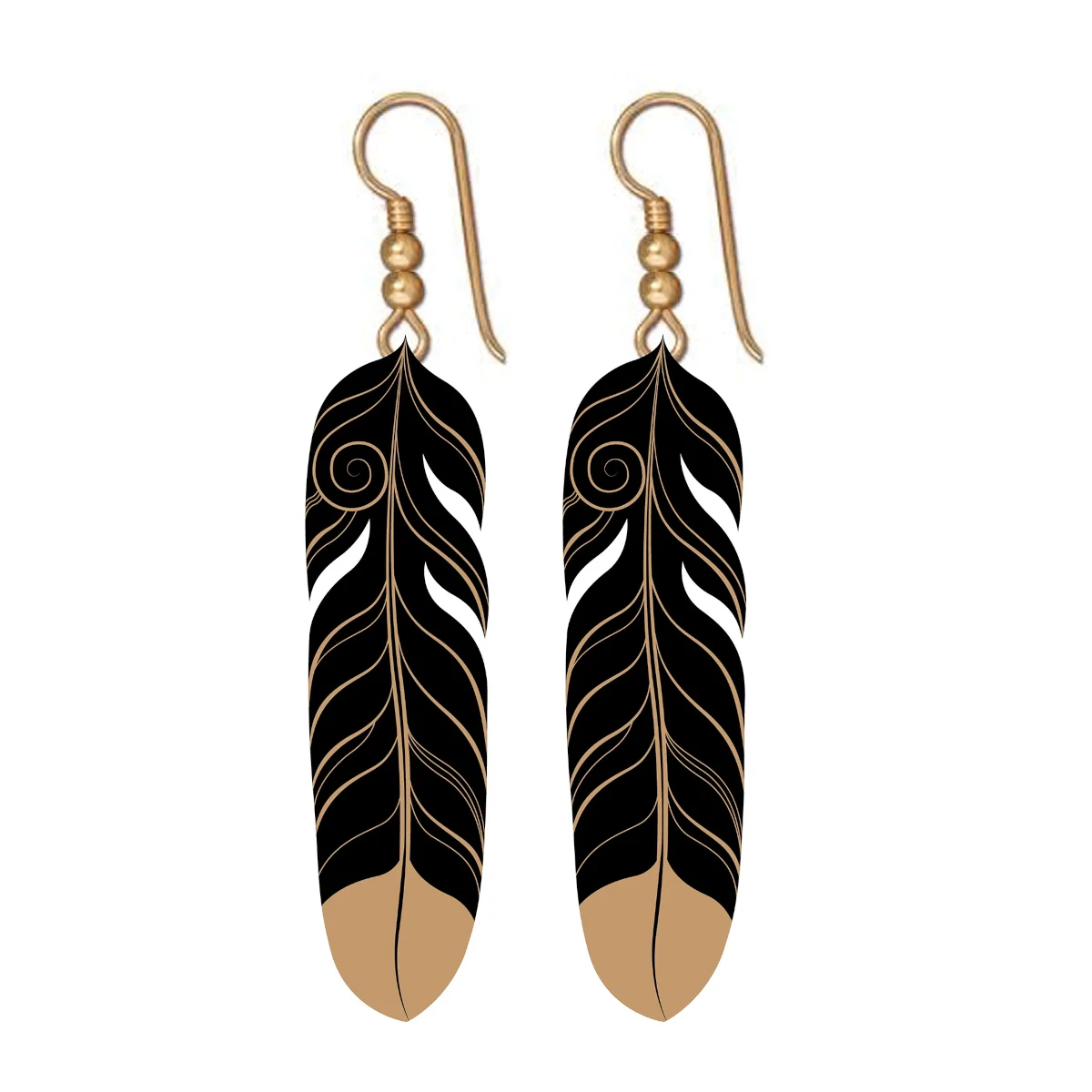 919jw tribal earth earring feather 1